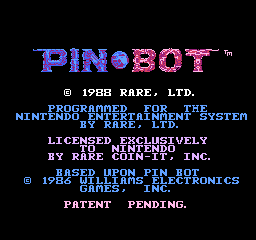 Pin-Bot (Europe) Title Screen